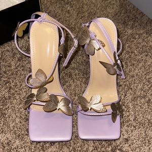 Purple butterfly heels
